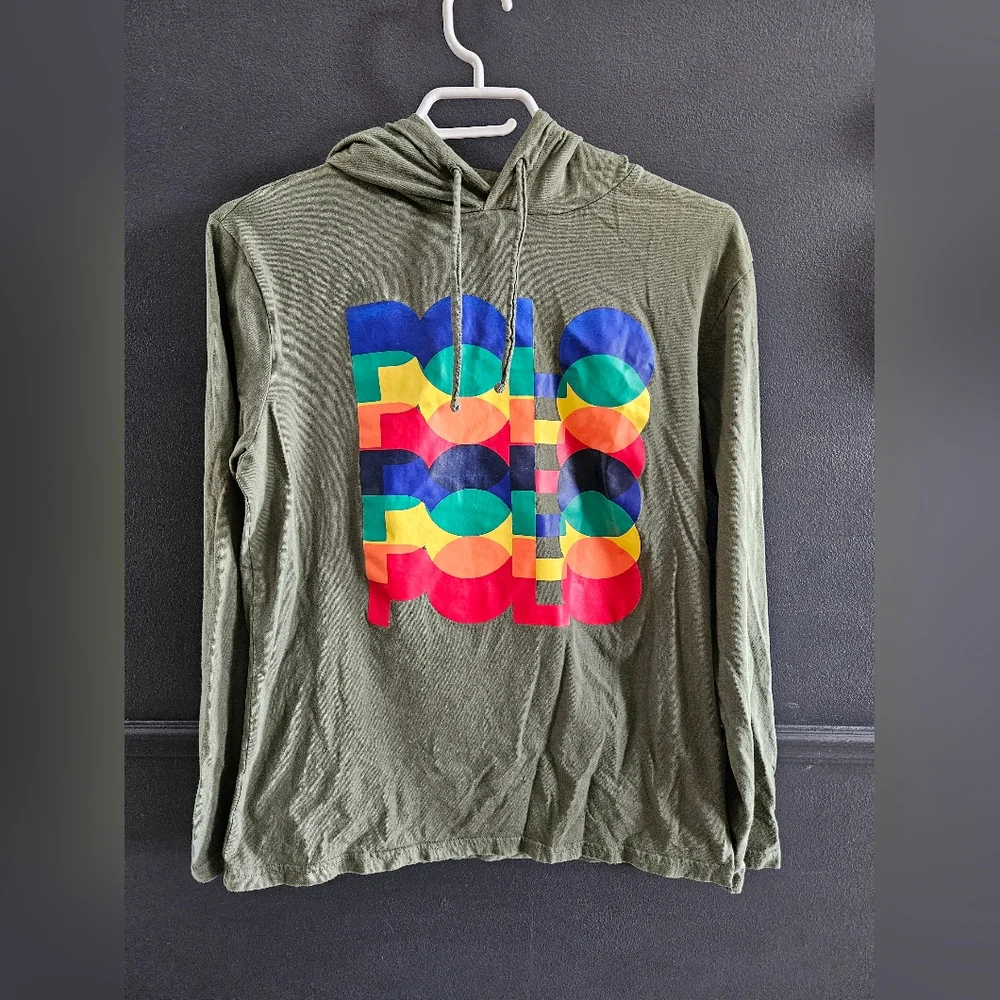Polo by Ralph Lauren Olive Multicolor Logo Hoodie | Size S - Picture 3 of 4